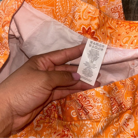 Michaels Orange Bermuda Shorts with Vintage Floral Print - Picture 4 of 5